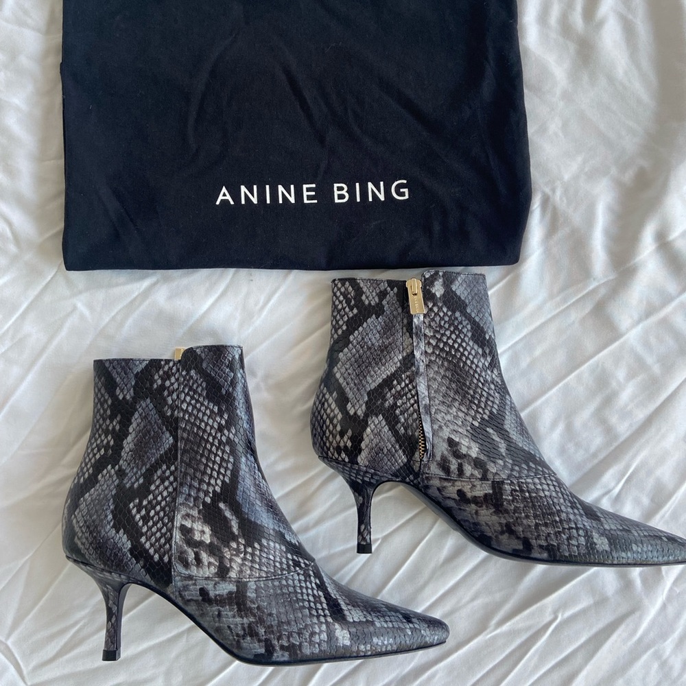 NEW Anine Bing Snakeskin Booties